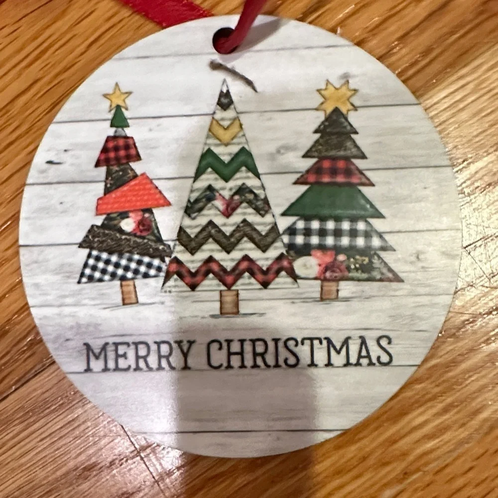 Christmas Tree Ornaments Set - Red and Brown